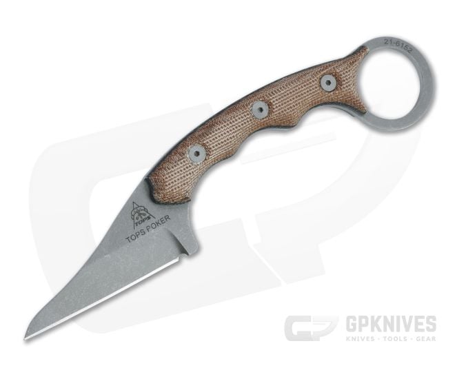 TOPS Knives Poker Kiridashi Karambit TPKR01 Fixed Blade Knife For Sale