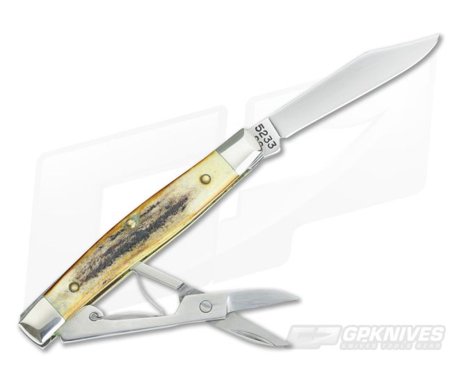 Case 1995 Stag Pen Knife with Scissors Case 1995 Stag Pen Knife with Scissors