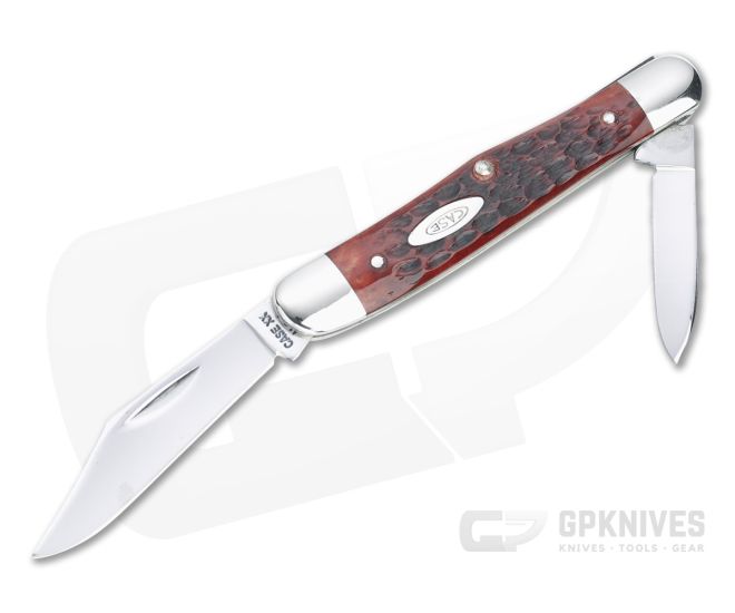 2937 七福神　猪口　7客　時代物 Case Vintage 1973 7-Dot Half Whittler Red Bone Slip Joint