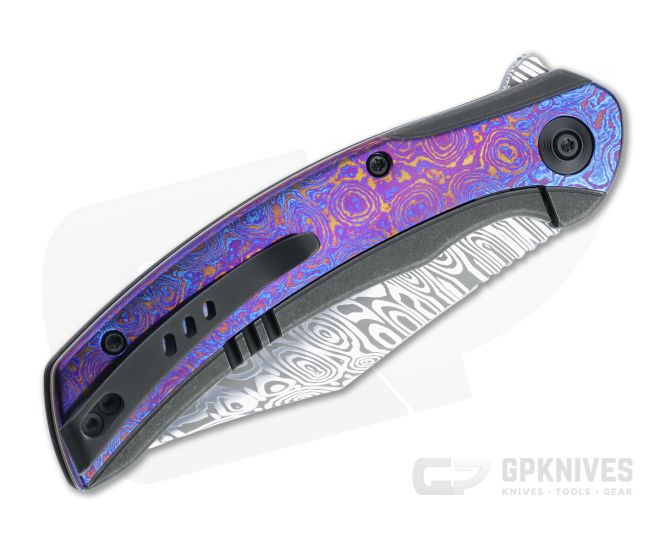 WE Knives Snick Heimskringla Damasteel Timascus Inlaid