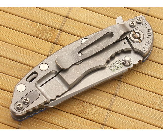 Hinderer Knives XM 18 3 inch Wharncliffe Flipper Gen IV Blue