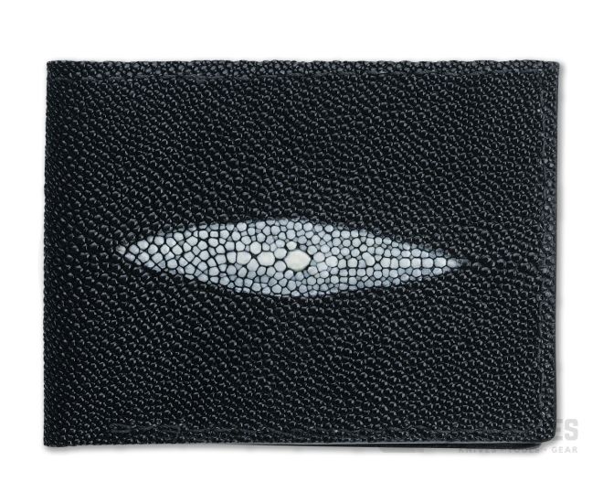 Yoder Leather Company Black Stingray Regular ID Window Bifold Wallet