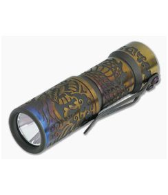 CWF Arcadian Hitex Dragon Engraved Bronze Titanium Flashlight (4500K)