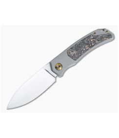 Burger Custom Urban Front Flipper Titanium Copper Dark Matter Inlay Satin M390 Spear Point 4965