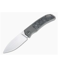 Burger Custom Urban Front Flipper Darkened Titanium Purple Fat Carbon Inlay Satin M390 Spear Point 4969
