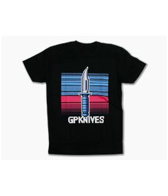 GPKNIVES 8-Bit Design Black T-Shirt Large
