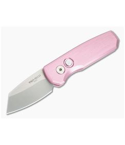 Protech Runt 5 Pink Handle Stonewash Reverse Tanto