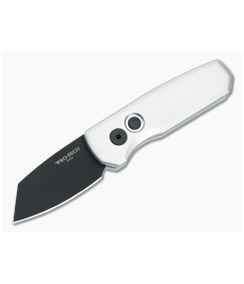 Protech Runt 5 Silver Handle Black DLC Reverse Tanto
