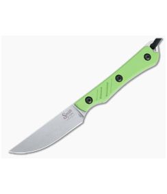 Smith & Sons Shoal Stonewashed AEB-L Green G10 Fixed Blade