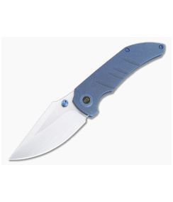 WE Knives Riff-Raff Frame Lock Blue Titanium Handles Satin 20CV Clip Point WE22020B-2