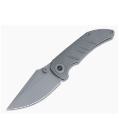WE Knives Riff-Raff Frame Lock Gray Titanium Handles Stonewashed 20CV Clip Point WE22020B-3