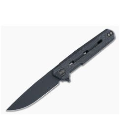 WE Knives Navo Flipper Black Canvas Micarta Scales Black Stonewashed 20CV Drop Point WE22026-1