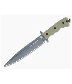 TOPS Wild Pig Hunter Fixed Blade Rocky Mountain Tread Green Canvas Micarta Sniper Gray 1095 Spear Point WPH-04