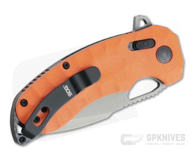 SOG Kiku XR LTE Graphite XHP Orange G10 XR Lock Flipper Folding
