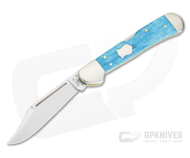 Case Copperlock Caribbean Blue Bone Smooth Back Lock Folding Knife for Sale