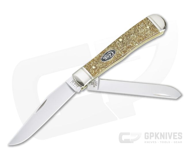 Case Trapper Gold Stardust Kirinite Slip Joint 50980 Folding Knife