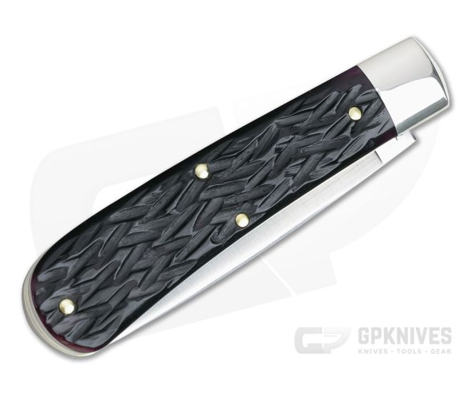 Tidioute #74 Mustang Black Plum Jigged Bone Slip Joint Folding