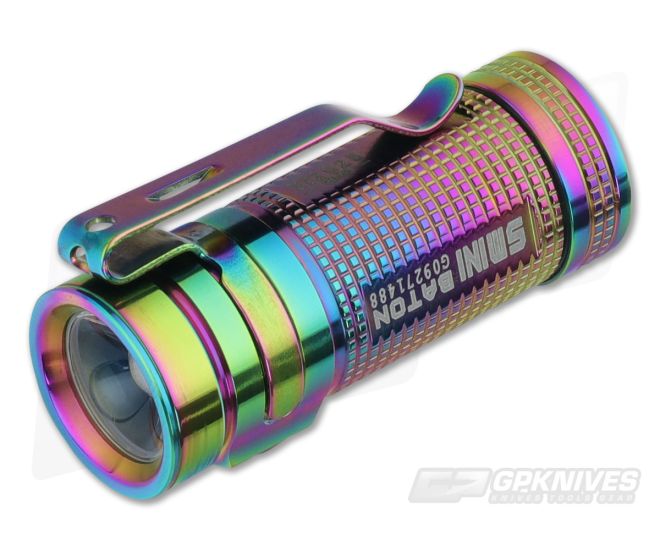 Olight S Mini Baton Rainbow PVD Coated Titanium LED Flashlight