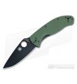 Spyderco Tenacious Green G10 Black Plain Edge Knife C122GPBGR