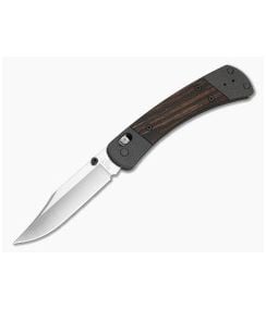 Buck 110 Folding Hunter Dark Gray Aluminum Macassar Ebony MagnaCut Crossbar Lock Knife (3.75" Blade) 0110BRS18 - BU-0110BRS18 1