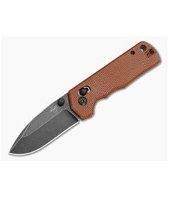 Boker Plus Rockstub 2.0 Brown Micarta Crossbar Lock 14C28N Black Stonewash Folding Knife (2.64" Blade) 01BP0051 - BO-01BP0051 1