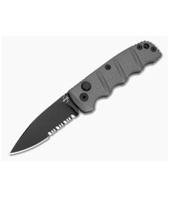 Boker Mini Kalashnikov Drop Point Grey Aluminum D2 Black Partially Serrated Automatic Knife (2.52" Blade) 01BP0148 - BO-01BP0148 1