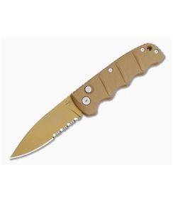 Boker Plus Kalashnikov Desert Tan Aluminum D2 Partially Serrated Automatic Knife (3.35" Blade) 01BP0155 - BO-01BP0155 1