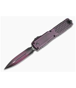 Microtech Ultratech Gen IV D/E Double Edge Half Tri-Grip Purple Abrasion Aluminum M390MK OTF Automatic Knife (3.55" Blade) 11224HT-1 PUAA - MT-11224HT-1PUAA 1