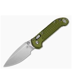 Microtech LUDT RAM-LOK S/E Single Edge Frag OD Green Aluminum M390MK Stonewash Folding Knife (3.43" Blade) MT-1135RL-10FROD - MT-1135RL-10FROD 1