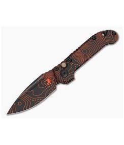 Microtech Signature Series LUDT Gen III S/E Single Edge Topographic Black/Orange Camo Smooth Aluminum M390MK Automatic Knife (3.45" Blade) 1135S-1TPBKORCS - MT-1135S-1TPBKORCS 1