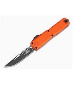 Microtech UTX-70 Gen IV S/E Single Edge Orange Aluminum M390MK Two-Tone Black OTF Automatic Knife (2.50" Blade) 11484-1OR - MT-11484-1OR 1