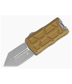 Microtech Exocet II Spartan Tan Aluminum M390MK Apocalyptic OTF Automatic Knife (2.20" Blade) 1155-10APTA - MT-1155-10APTA 1