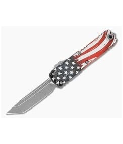 Microtech Signature Series UTX-85 Gen IV T/E Tanto Edge 250th Anniversary USA Flag M390MK Apocalyptic OTF Automatic Knife (3.12" Blade) 12334-10APS-4J250 - MT-12334-10APS-4J250 1