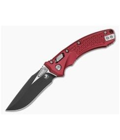 Microtech Mini Amphibian RAM-LOK Merlot Red Frag Aluminum M390MK Black Manual Folding Knife (3.25" Blade) 137MRL-1FRMR - MT-137MRL-1FRMR 1