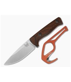 Benchmade 15650-COMBO SlipRidge Dark Stabilized Wood MagnaCut Fixed Blade Hunting Knife & Gut Hook Combo (3.70" Blade) - BM-15650-COMBO 1