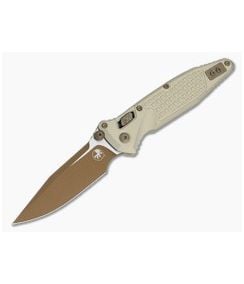 Microtech Socom RAM-LOK S/E Single Edge Champagne Gold Frag Aluminum M390MK Burnt Bronze Folding Knife (3.80" Blade) 160RL-1FRCG-C19Z23 - MT-160RL-1FRCG-C19Z23 1