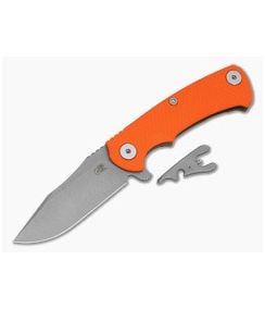 Hinderer Project X Clip Point Orange G10 Battle Bronze Titanium and Working Finish S45VN Folding Knife (3.66") - HK-1949 1