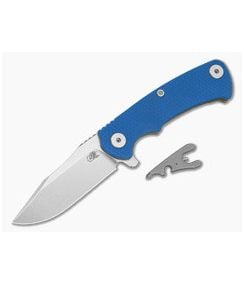 Hinderer Project X Clip Point Blue G10 Working Finish Titanium and Stonewash S45VN Folding Knife (3.66") - HK-1952 1