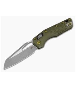 Microtech MSI Frag Distressed Grenade Green Cerakote Aluminum M390MK Apocalyptic Manual Folding Knife (3.88" Blade) 210-10FRDGG-U25 - MT-210-10FRDGG-U25 1