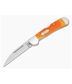 Case Copperlock Persimmon Orange Bone Gator Jig Carbon Steel Pocket Knife (4.25" Closed) 38072 - CA-38072 1