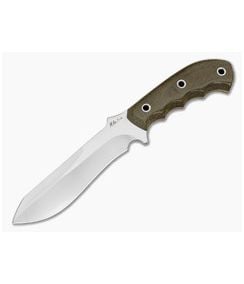 Mike Irie Custom TS-7 OD Green Canvas Micarta CPM-154 Fixed Blade Knife (5.65") - CU-5302 1
