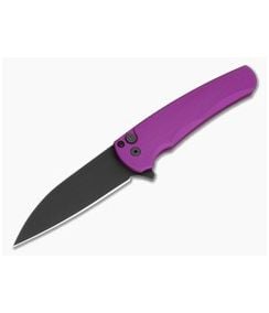 Protech Malibu Wharncliffe Purple Aluminum MagnaCut DLC Black Button Lock Flipper (3.25" Blade) 5303-PURPLE - PT-5303-PURPLE 1