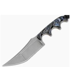 Alan Folts Custom Minimalist Katana Blue Kirinite Tumbled Elmax EDC Fixed Blade Knife (3.59") - CU-5310 1