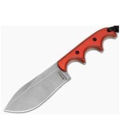Alan Folts Custom Minimalist Nessmuk Red/Black G10 Tumbled CPM-154 EDC Fixed Blade Knife (2.98") - CU-5316 1