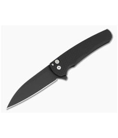 Protech Malibu Wharncliffe Black Dragon Scale Aluminum MagnaCut DLC Black Limited Edition Button Lock Flipper (3.25" Blade) 5336-LTD - PT-5336-LTD 1