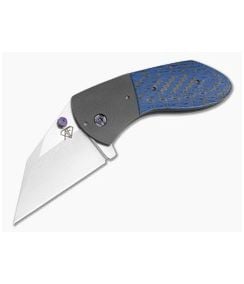 Aaron Frederick F Off 3V Blue Black Carbon Fiber Titanium Liner Lock Custom Folding Knife (3.00") - CU-5339 1