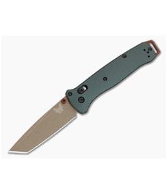Benchmade 537FE-2601 Bailout Taiga Green Aluminum S90V FDE Battlewash Folding Knife (3.38" Blade) - BM-537FE-2601 1