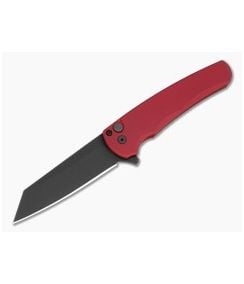 rotech Malibu Reverse Tanto Red Aluminum MagnaCut DLC Black Button Lock Flipper (3.25" Blade) 5403-RED - PT-5403-RED 1