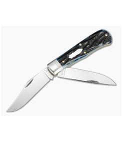 Great Eastern Cutlery Northfield UN-X-LD #72 French Creek Trapper Continental Blue India Jigged Bone 1095 Carbon Steel Two-Blade Pocket Knife (3.87" Closed) 728226 - GEC-728226-CBIJB 1