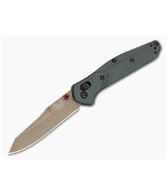 Benchmade 940FE-2601 Osborne Taiga Green Aluminum S90V FDE Battlewash Folding Knife (3.40" Blade) - BM-940FE-2601 1